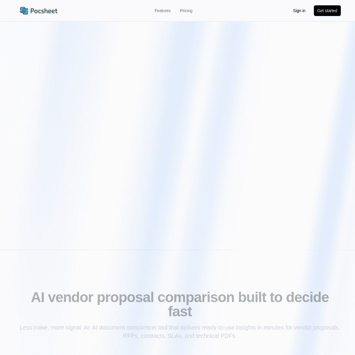 PocSheet website preview
